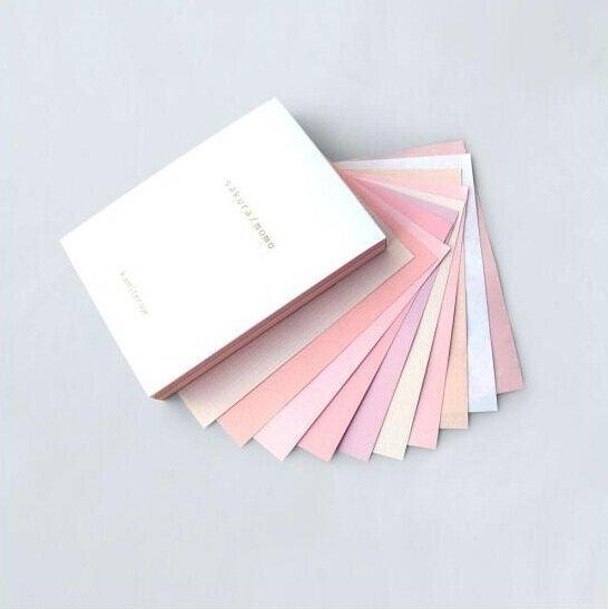 KAMITERIOR pink gradient texture simple B7 note paper card stock message card - CHL-STORE 
