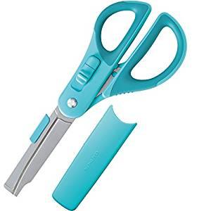 KOKUYO HASA-P410 Hakoake Dual-purpose functional scissors utility knife black blue pink - CHL-STORE 