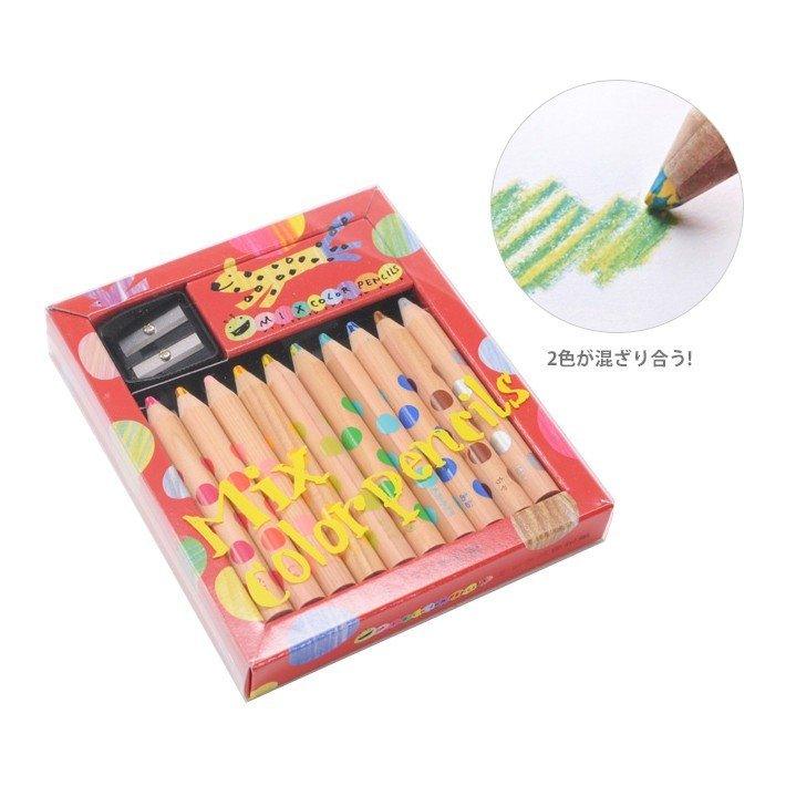 KOKUYO MIX KE-AC1 two-color pencil color pencil 10 sets colored pencils with sharpening tool - CHL-STORE 