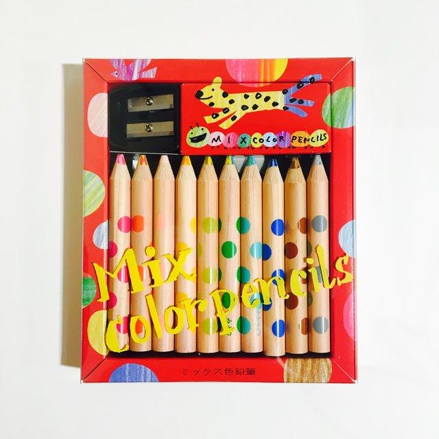 KOKUYO MIX KE-AC1 two-color pencil color pencil 10 sets colored pencils with sharpening tool - CHL-STORE 