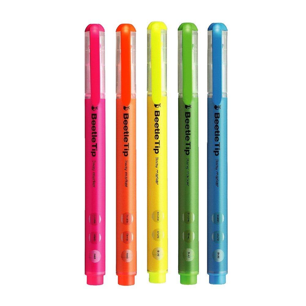 KOKUYO PM-L301 Beetle Tip 3way Marker Highlighter Pen Fluorescent Marker - CHL-STORE 