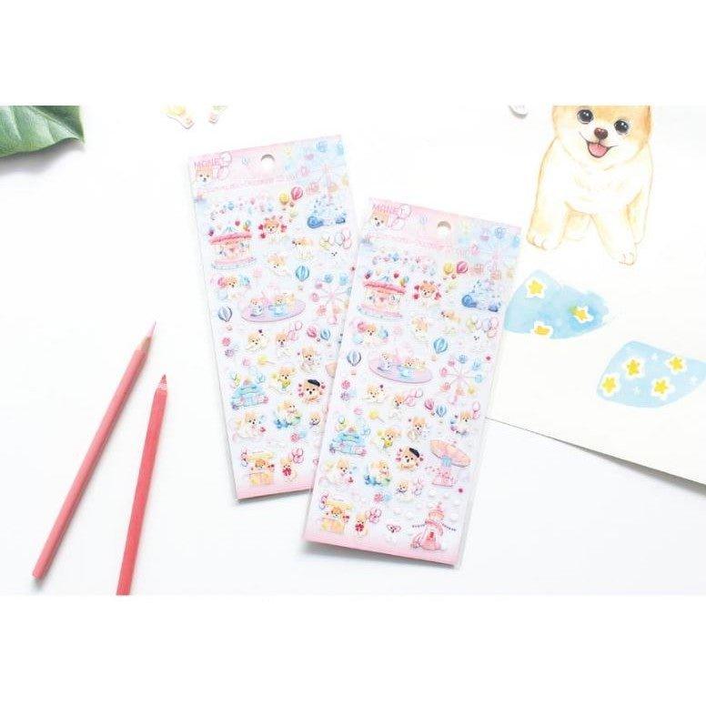 Korea Manet Pomeranian's Fantasy World Dream Dog DIY Handbook Sticker Handbook Sticker DIY Sticker Decorative Sticker - CHL-STORE 