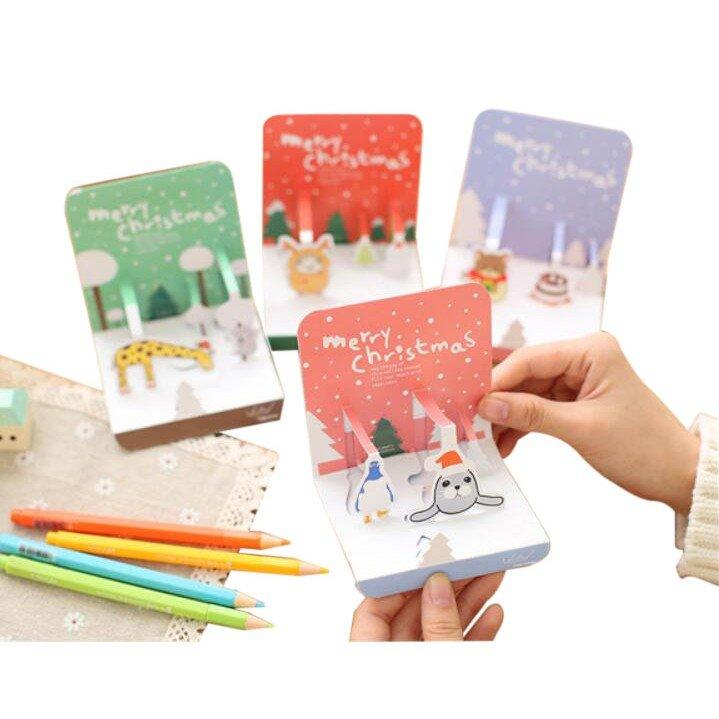 Korea Three-dimensional Christmas Festive Cards Greeting Cards Box of 10 with Envelopes NP-HEZA-502 - CHL-STORE 
