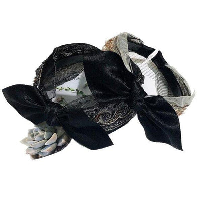 Korean Lace Bow Headband Black Champagne AC-000001 - CHL-STORE 