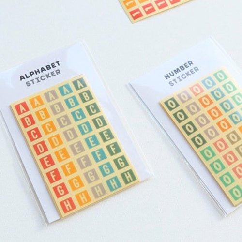 Korean Stationery Merry Morning Colorful Square Translucent Handbook Stickers Decorative Stickers Letters Numbers - CHL-STORE 