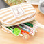 Korean Style Creative Student Navy Fashion Stripe Multifunctional Large Storage Canvas Pencil Case Stationery Bag NP-H7TAF-158 - CHL-STORE 