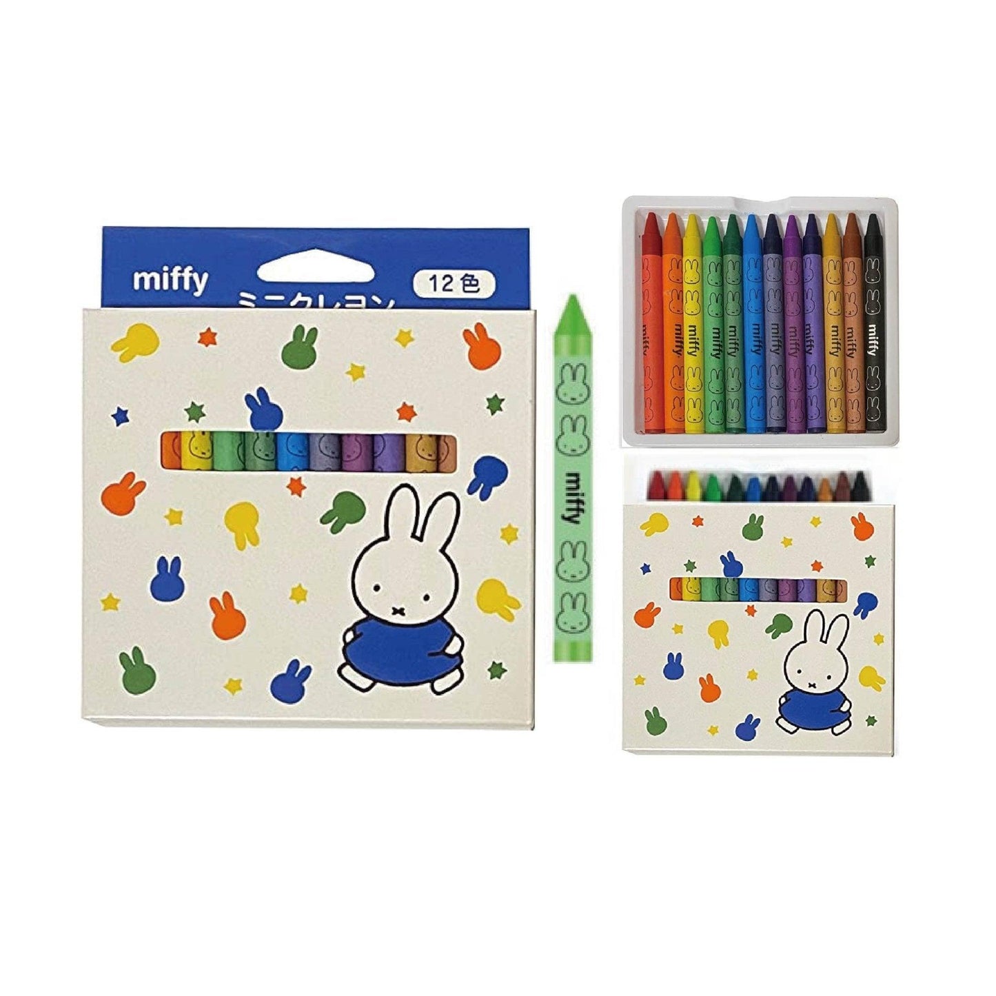 Kutsuwa MF657 Miffy Shape 12 Colors Crayon Set Mini Crayon Set Carton Packaging - CHL-STORE 