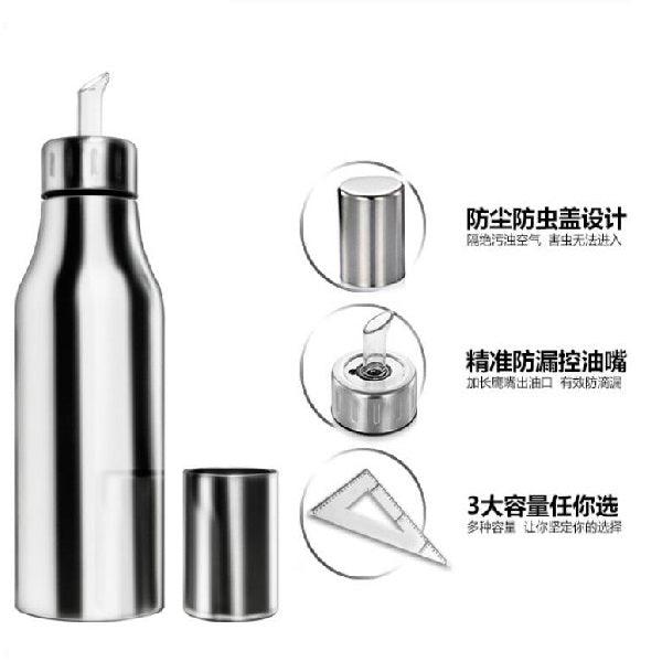 Large-capacity thickened stainless steel straight oiler kitchen supplies seasoning bottle 500ml 750ml LI-000006 - CHL-STORE 