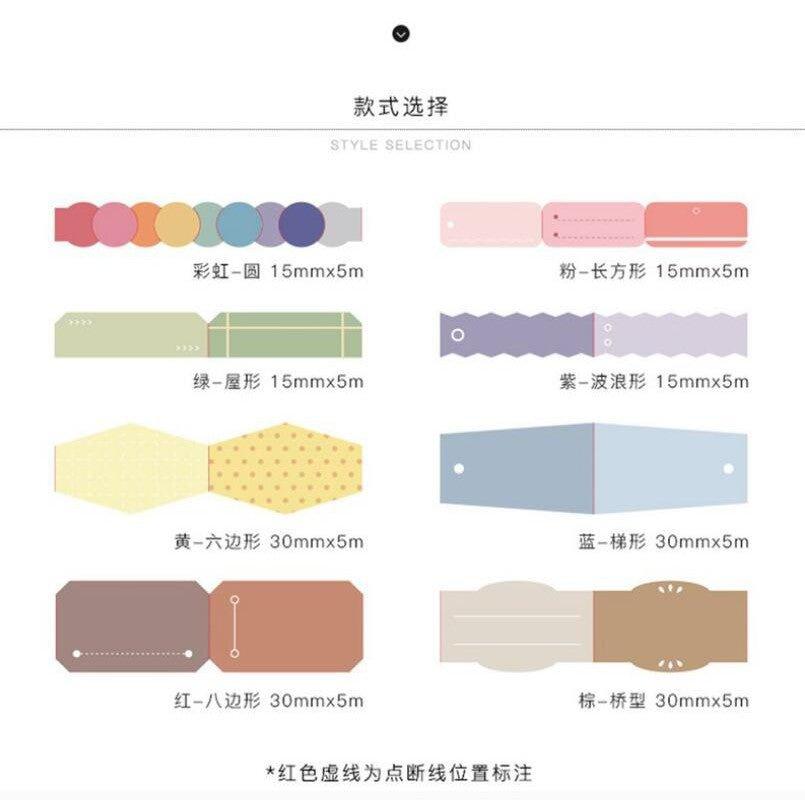 Letter Lover Washi Tape Dot Geometric Candy Color Vintage Color NP-H7TIY-007 - CHL-STORE 