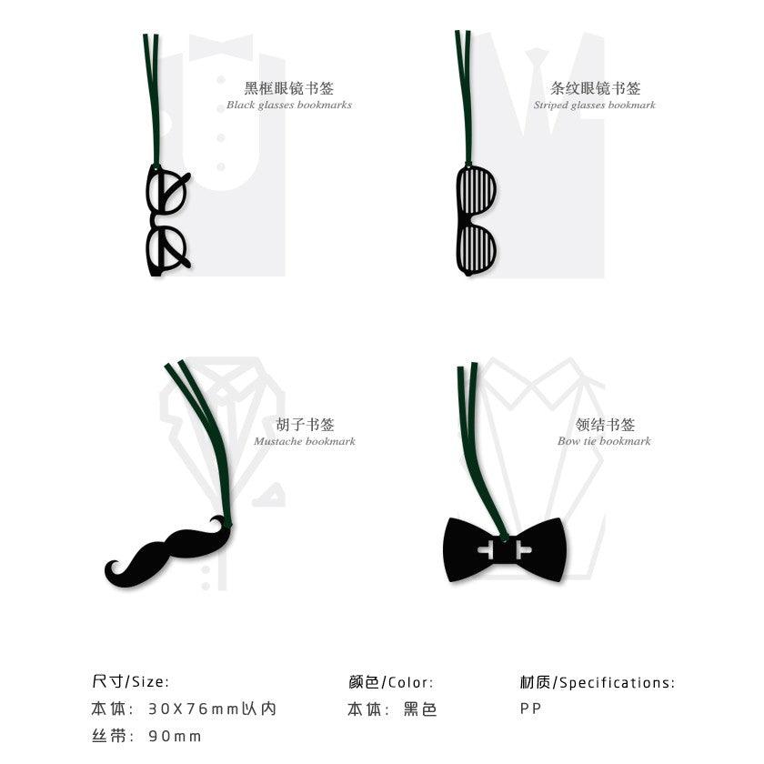 Letter Lovers Spoof Gentlemen Glasses Beard Bow Ties Silhouette Series Funny Bookmarks Bookmarks NP-H7TAY-924 - CHL-STORE 