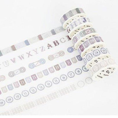 Letters Lovers Diary Series Numbers Alphabets Calendar Morandi Colors Decoration Washi Tape Paper Tape NP-H7TGI-032 - CHL-STORE 