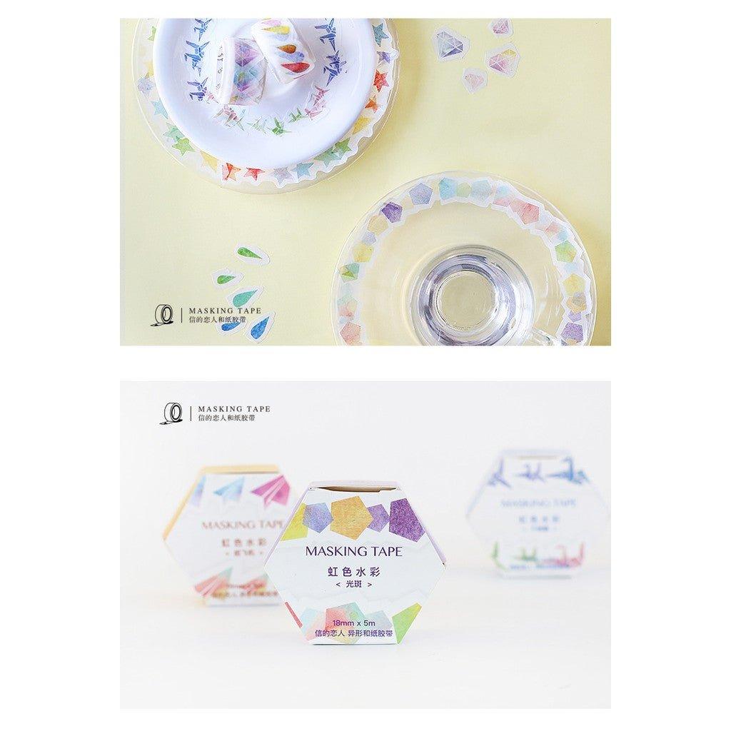 Lovers of Letters Washi Tape Masking Tape Rainbow Watercolor Hand-painted Paper Tape Decoration Hand Book Paper Tape NP-H7TAY-0324 - CHL-STORE 