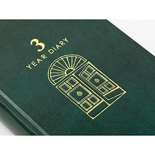 MIDORI 12896006 3 years continuous use 5 years continuous use Door series Recycled leather diary notebook notepad life record green - CHL-STORE 