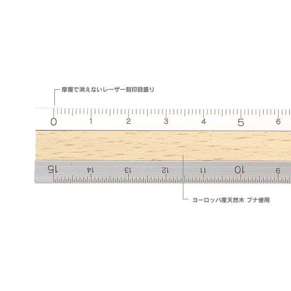 MIDORI Office Stationery Dual Material Aluminum Wood Ruler Metal Ruler 15cm - CHL-STORE 