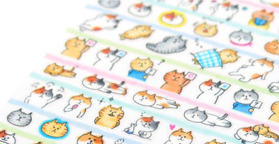 MIND WAVE 77729 GoRoGoRo NYANSUKE Cat Sticker Meow Sticker - CHL-STORE 