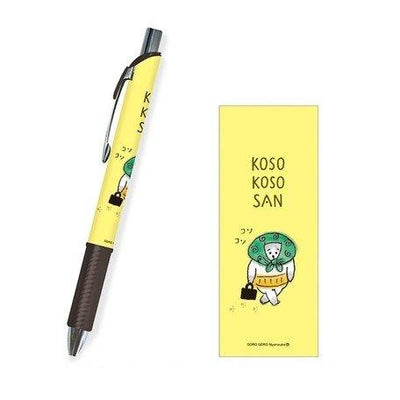 MIND WAVE x PENTEL ENERGEL 0.5mm Gel Pen Ball Pen Cat Yellow Shaft Black Ink - CHL-STORE 