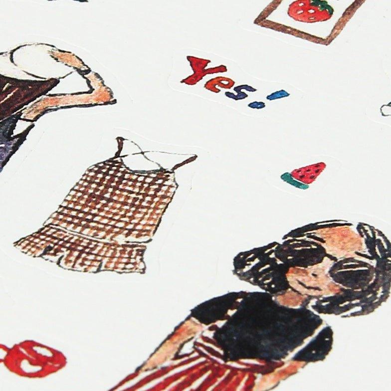 Miss Ann's hand-painted pencil style Dress up Decorative stickers NP-000137 - CHL-STORE 