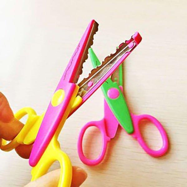 Students DIY Craft Scissors Zig Zag Lace Scissors Safty Design for
