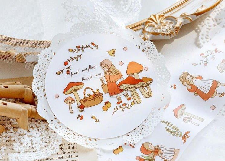 Momo and paper tape Ode to joy Annie's little angel series Hand-painted paper tape Illustration paper tape Hand account decoration Illustration flower fairy Angel Choir Bear girl - CHL-STORE 