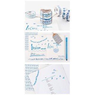 Momo Blue in the World Simple Graphic Gradient Nature Bird Notes Washi Tape Paper Tape NP-H7TAY-0325 - CHL-STORE 