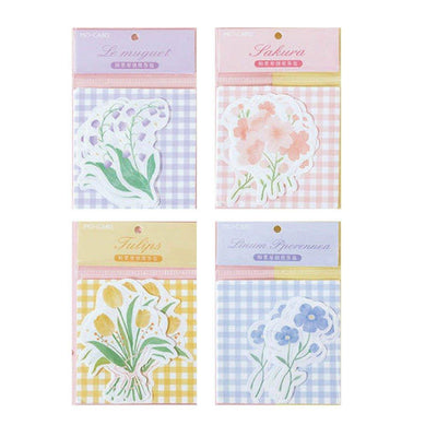 Momo Note Pack Gentle Bloom Series Fresh Flower Illustrations Note Paper 30 Sheets NP-030034 - CHL-STORE 