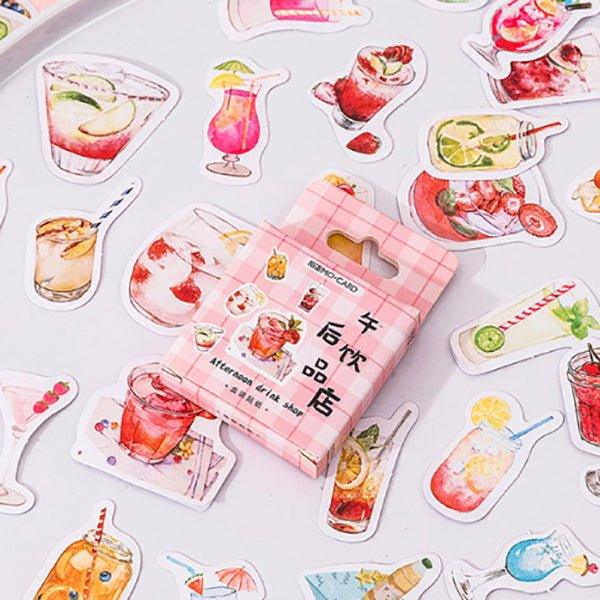 Momo Sticker DIY Boxed Stickers Afternoon Drink Shop Dessert Shape 45pcs NP-000170 - CHL-STORE 