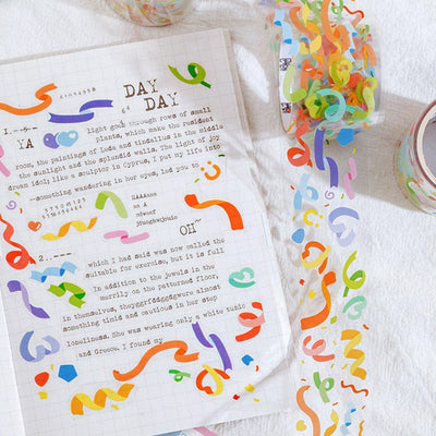 Momo Translucent PET White Ink Tape Decorative Paper Adhesive Wonderful Party Series NP-000021 - CHL-STORE 