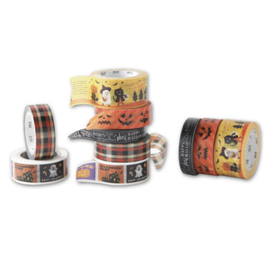 MT MTHALL09 washi tape Halloween limited edition Halloween logo pumpkin ghost orange black cat - CHL-STORE 