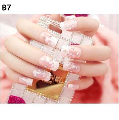 Nail painting, phototherapy nail patch, rhinestone three-dimensional carving, 24 pieces boxed with nail glue RP-0000026 - CHL-STORE 