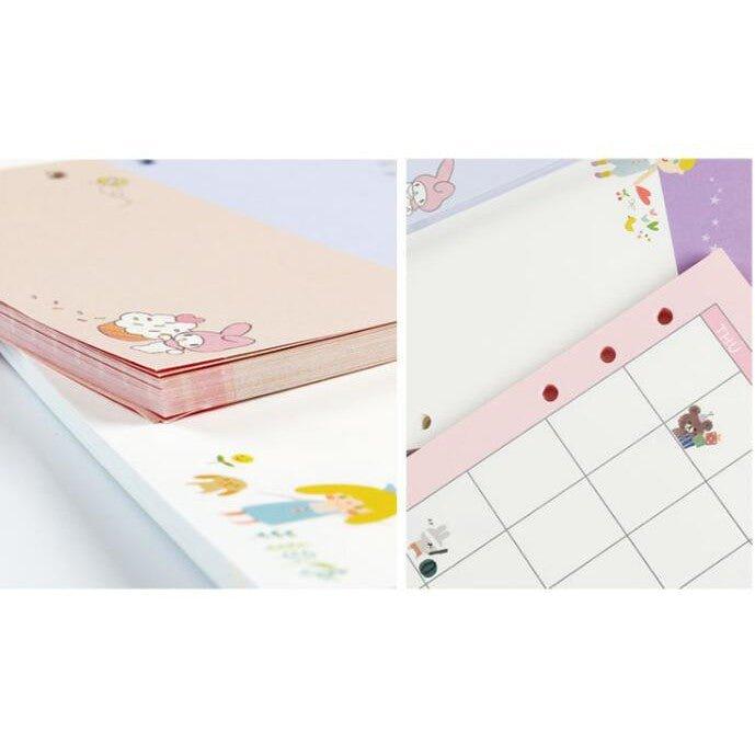Original A5 Cartoon Colorful Inner Page 6 Holes Calendar Format Handbook Inner Page Notebook Notes NP-H7TWG-501 - CHL-STORE 