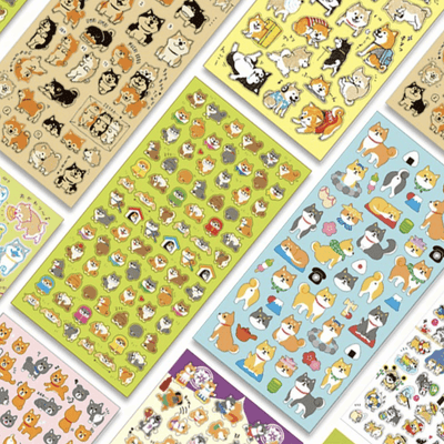 Original Adorable Hand-painted Shiba Inu Black Shiba Inu DIY Decoration Handbook Stickers Decorative Stickers NP-HEZQI-025 - CHL-STORE 