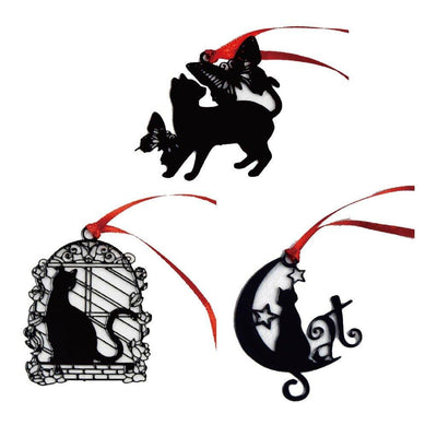 Original Black Cat Series Silhouette Stainless Steel Black Paint Metal Creative Chinese Style Metal Bookmark Black Bookmark Charm Bookmark Simple Bookmark NP-090020 - CHL-STORE 
