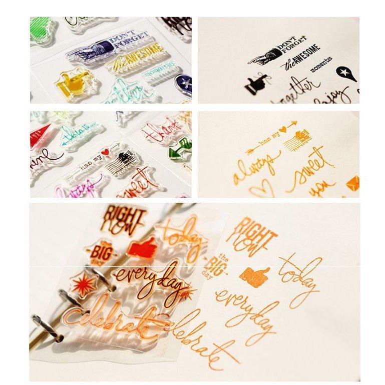 Original Card Blessing Words Icon Hand Book Seal Transparent Silicone Seal Transparent Seal Silicone Seal Seal NP-H7TIY-902 - CHL-STORE 