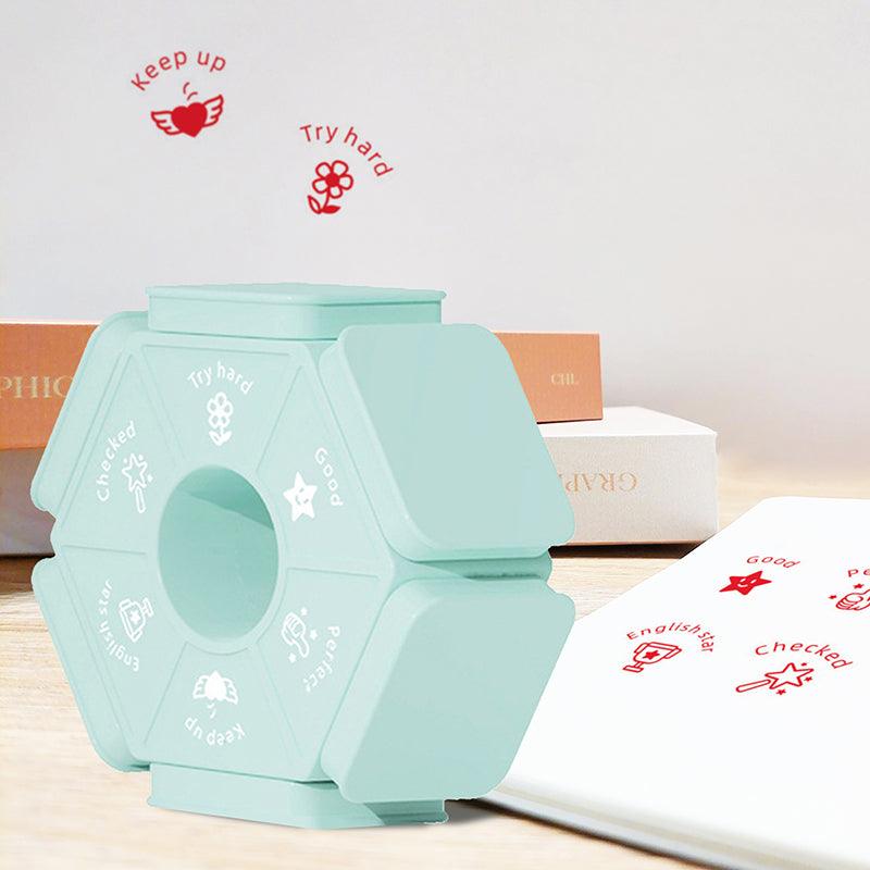 Original fresh color six-sided multi-functional learning children's stamp grid stamp Hexagonal seal - CHL-STORE 