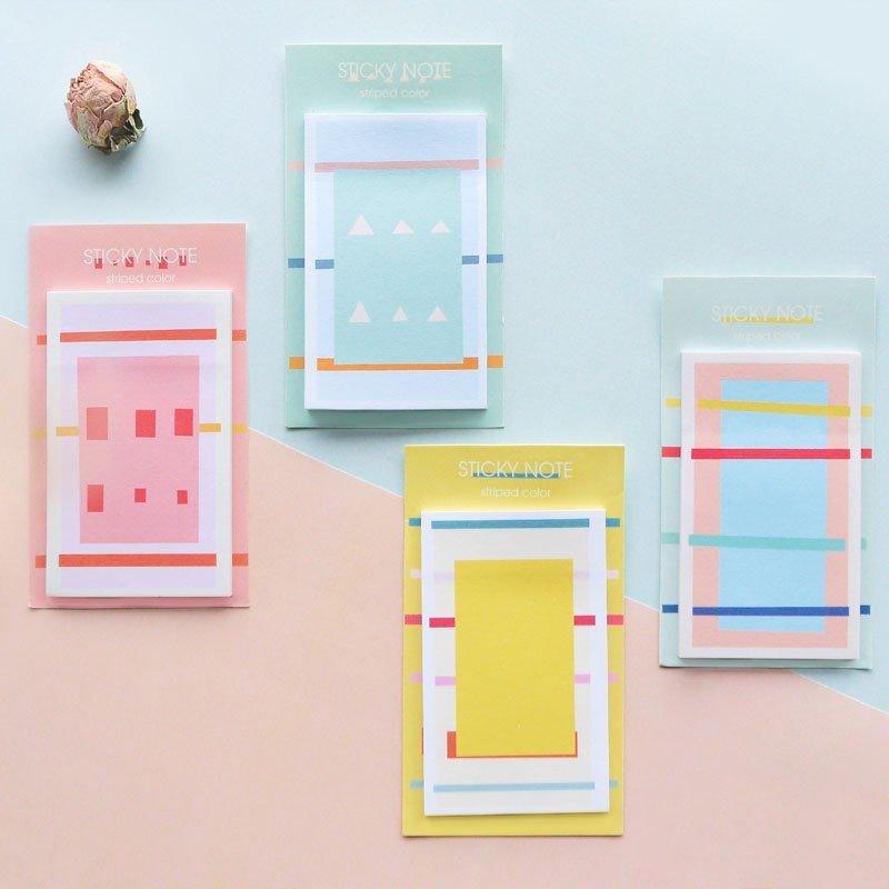 Original Geometric Simple Line Candy Color Long Message Paper Sticky Notes NP-H7TAY-0326 - CHL-STORE 