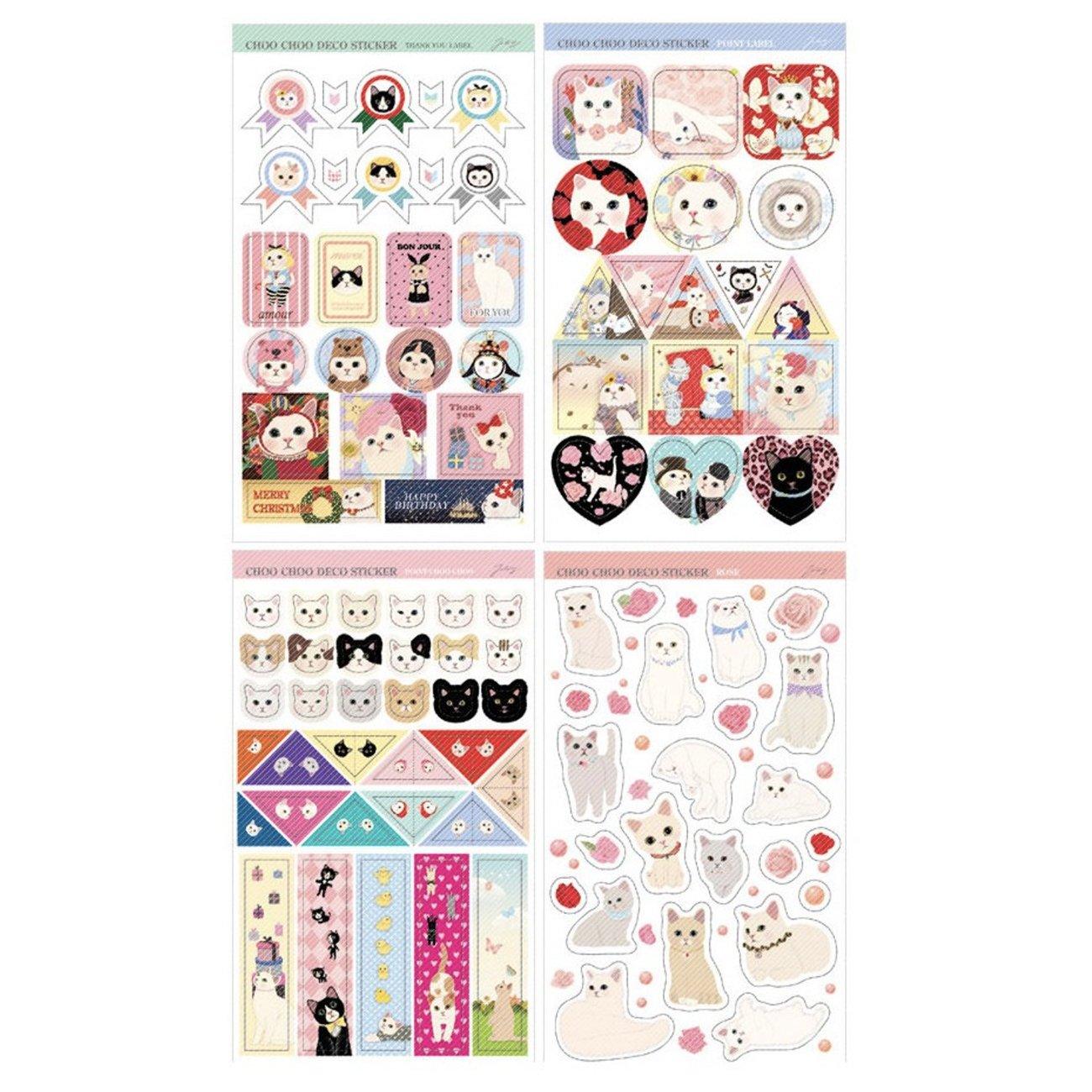 Cute Pink Cat Diary Stickers - Adorable Korean Style Decoration