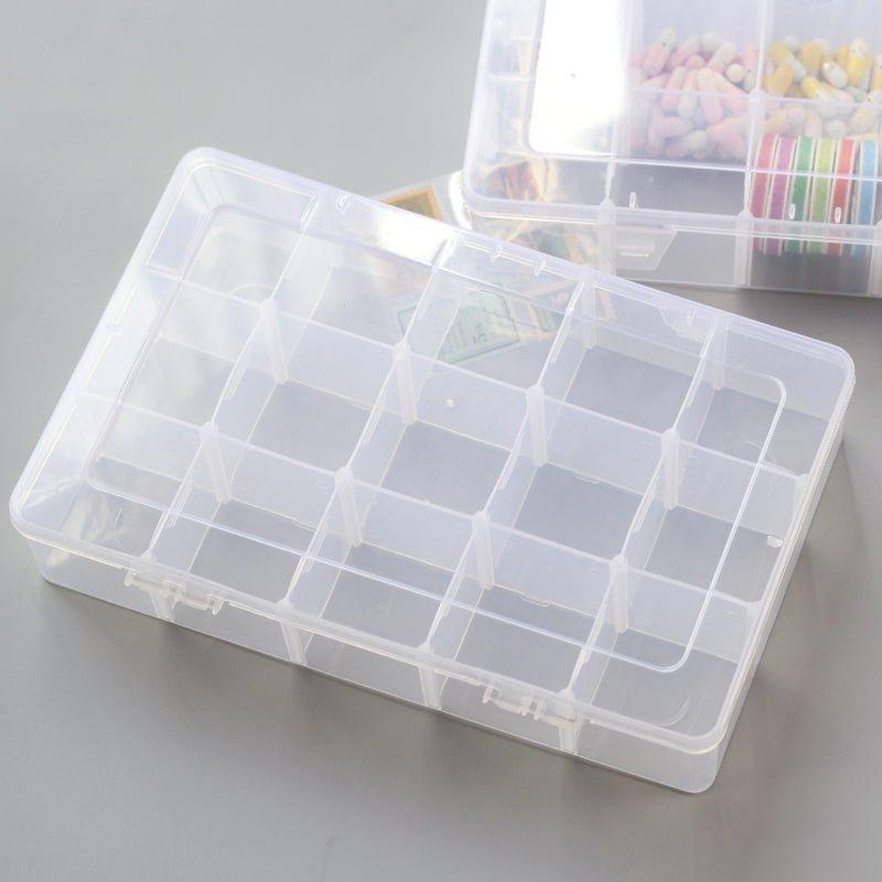 Transparent Paper Tape Storage Box with Removable Baffle - 36 Grid