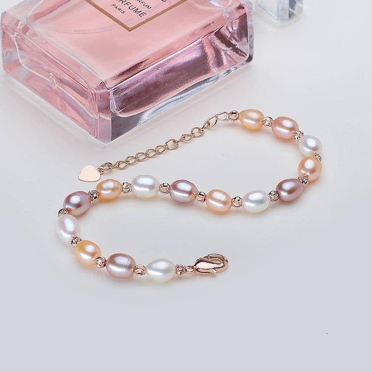 Pearl Bracelet Millet Bead Bracelet Ring Natural Mixed Color Bracelet Necklace AC-020002 - CHL-STORE 