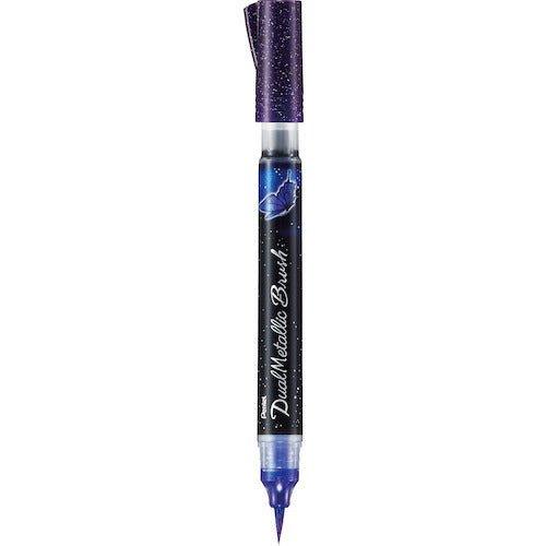 PENTEL XGFH Butterfly Brush Art Pen Purple+Metallic Blue - CHL-STORE 