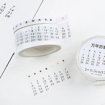 Perpetual calendar and paper hand account tape practical hand-tear date tape month and week tape set week marking - CHL-STORE 