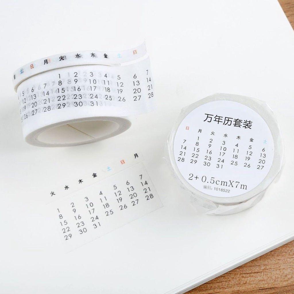 Perpetual calendar and paper hand account tape practical hand-tear date tape month and week tape set week marking - CHL-STORE 