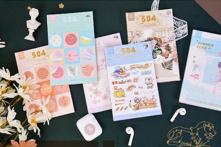 Picking up Light in the Mood for Love Series Retro Handbook Decoration Primer Paper Sealing Sticker Sticker Book 36 Sheets NP-000055 - CHL-STORE 