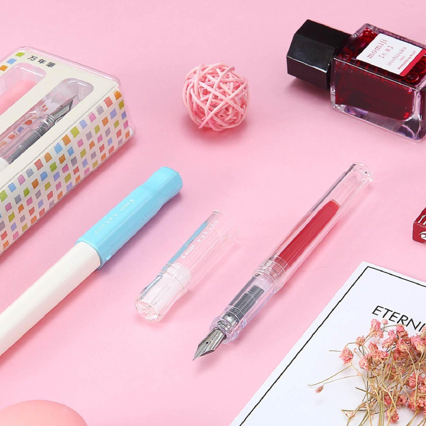 PILOT FKA-1SR Smiling Fountain Pen x Limited Edition x White Body with Pink Series - CHL-STORE 