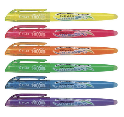 PILOT Frixion Light Fluorescent Magic Eraser Pen 6 Colors Set SFL-60SL - CHL-STORE 