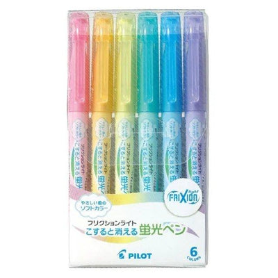 PILOT Frixion Light Soft Color Fluorescent Magic Eraser Pen 6 Colors Set SFL-60SL-6CS - CHL-STORE 