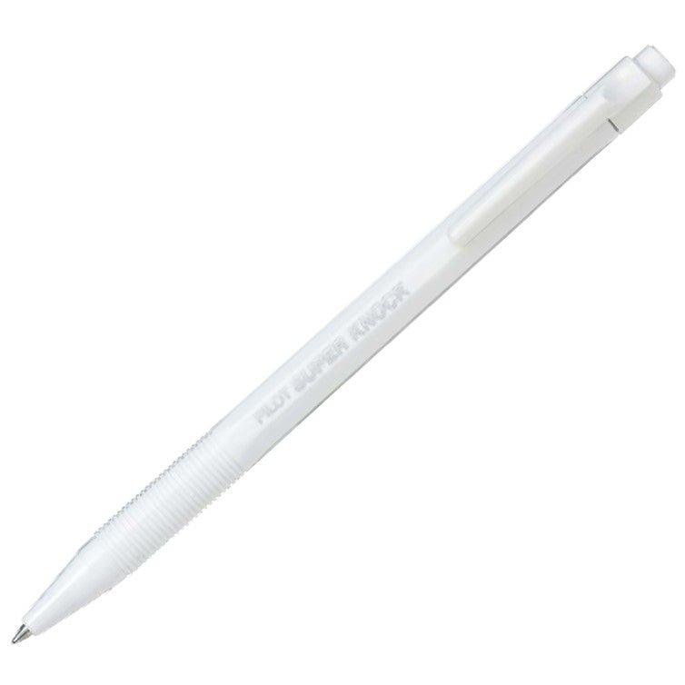 Pilot Super Knock Ball Pen 0.7mm White Rod Black Ink BPK-P-WFB Recycled Environmental Protection - CHL-STORE 