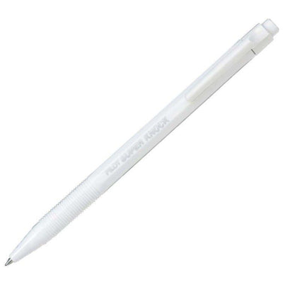 Pilot Super Knock Ball Pen 0.7mm White Rod Black Ink BPK-P-WFB Recycled Environmental Protection - CHL-STORE 