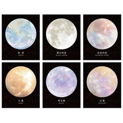 Planet Celestial Notes Earth Moon Pluto Mars Mercury Celestial Bodies Astronomy Universe Round Planet Shape NP-H7TAY-016 - CHL-STORE 