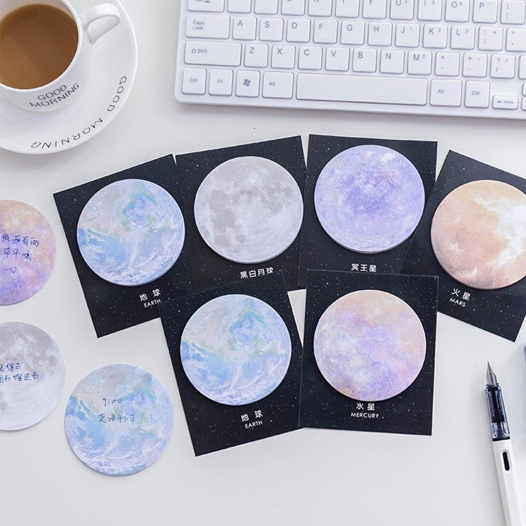 Planet Celestial Notes Earth Moon Pluto Mars Mercury Celestial Bodies Astronomy Universe Round Planet Shape NP-H7TAY-016 - CHL-STORE 