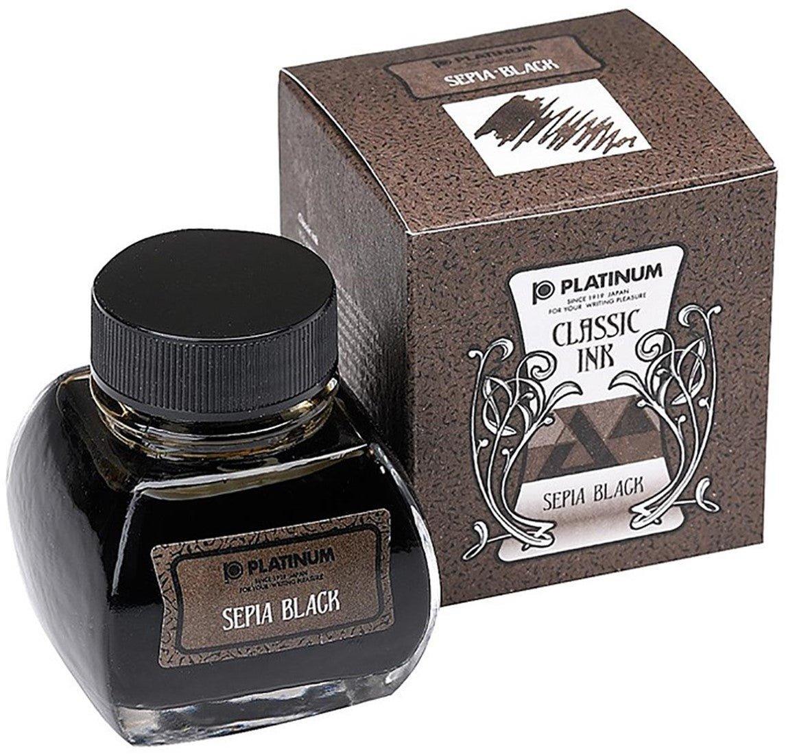 Platinum INKK-2000.66 Classic Ink Classical Water-Resistant Ink 60ml SEPIA BLACK - CHL-STORE 
